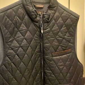 NWT Men's Quilted Tasso Elba full zip vest Sz L Black